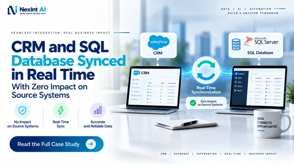 CRM and SQL Database Synced in Real Time — With Zero Impact on Source Systems